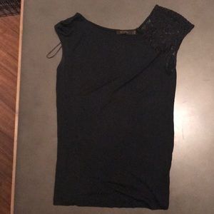 The Limited Black Lace Shoulder Top